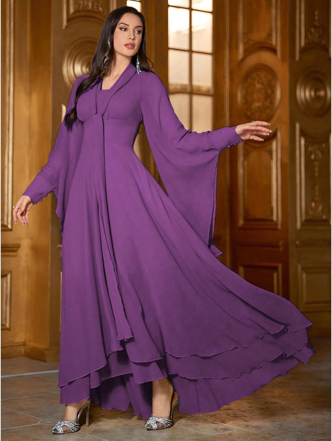 TOLEEN Summer Floral Dresses for Women Long Sleeve Casual Style Beach Swing Dresses - Image 5