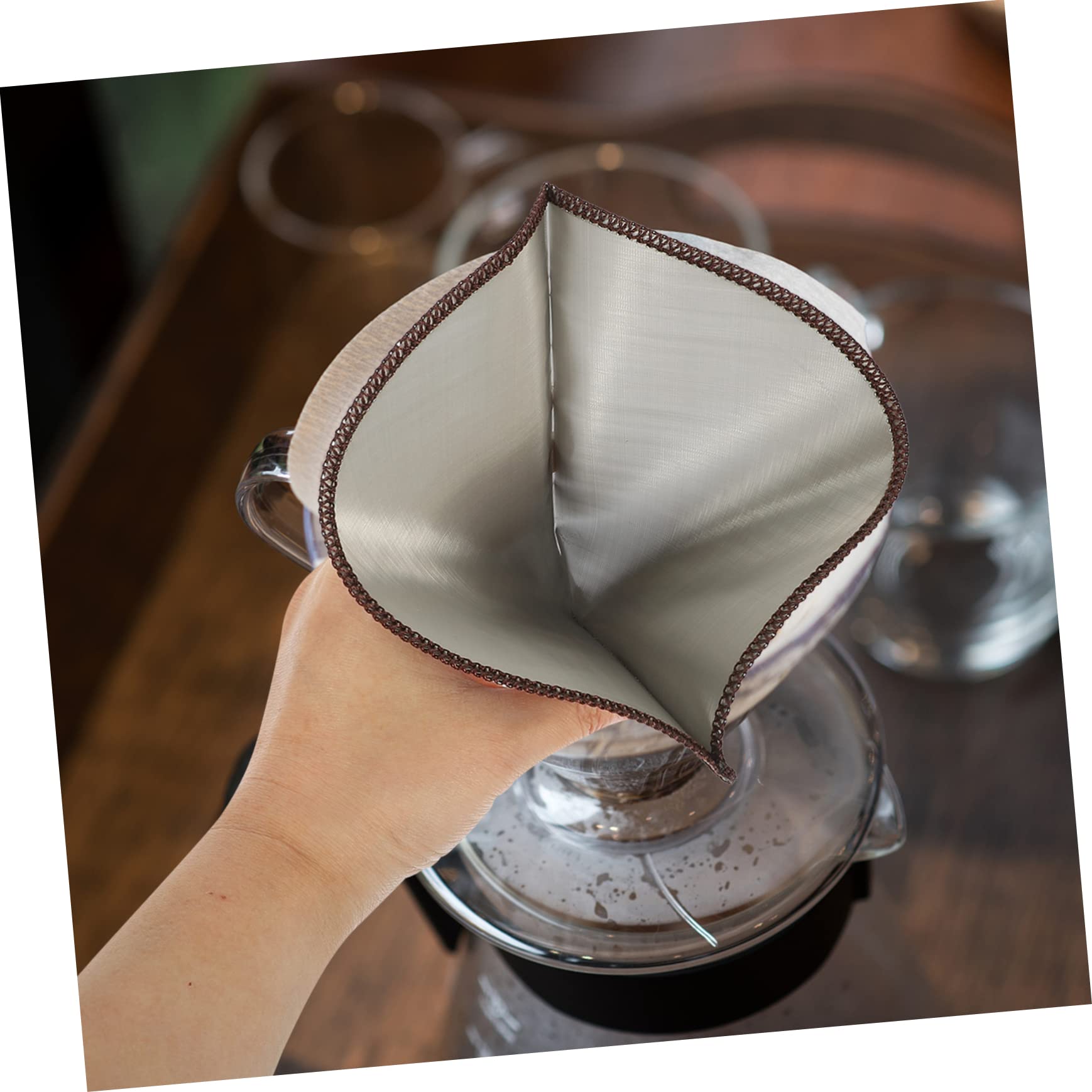 Uonlytech 2pcs Reusable Coffee Filter Cone Stainless Steel Dripper for Coffee Brewing and Washable for Servings for Home Use