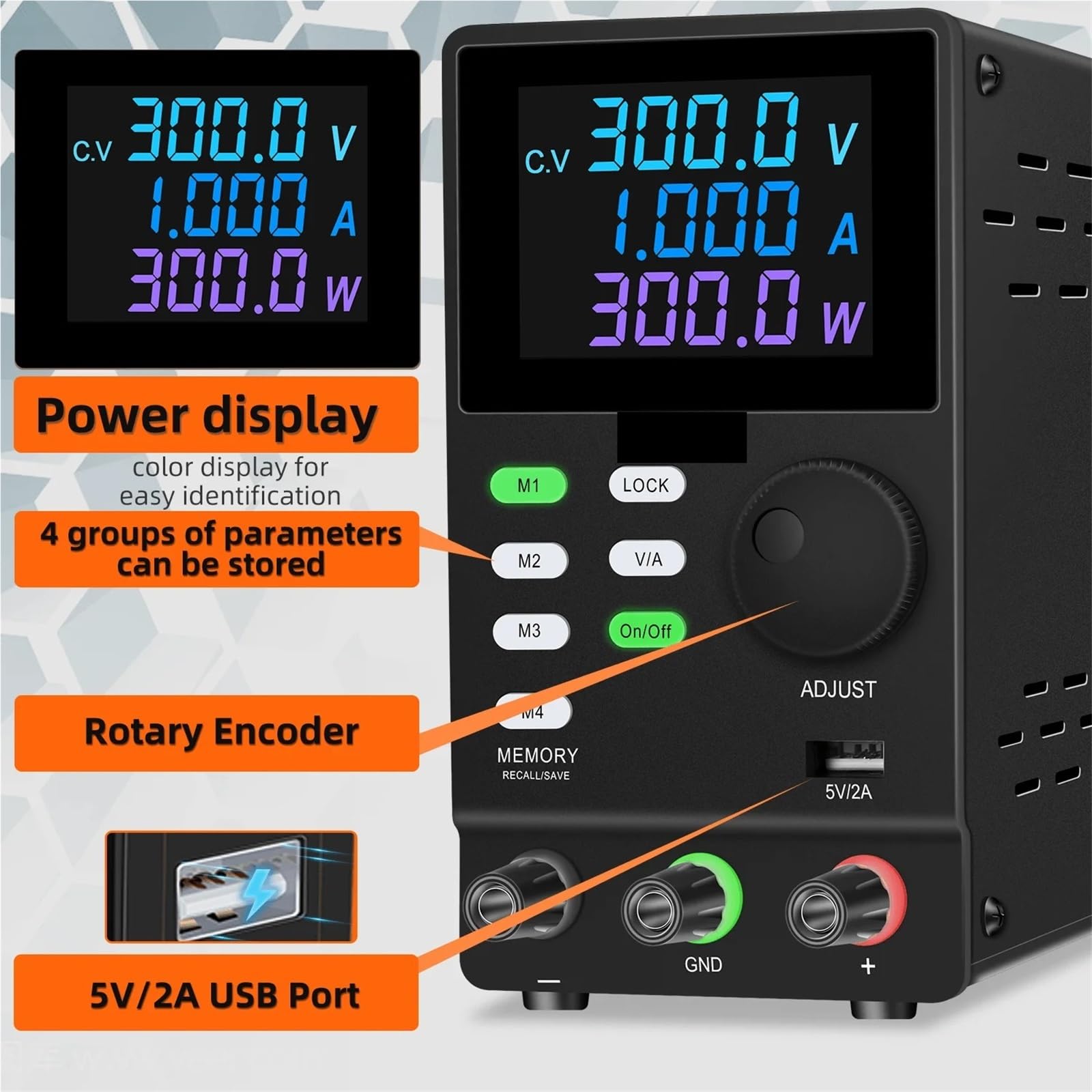 Alimentatore da laboratorio programmabile e regolabile con memoria di archiviazione software for PC RS-232,Edizione Premium