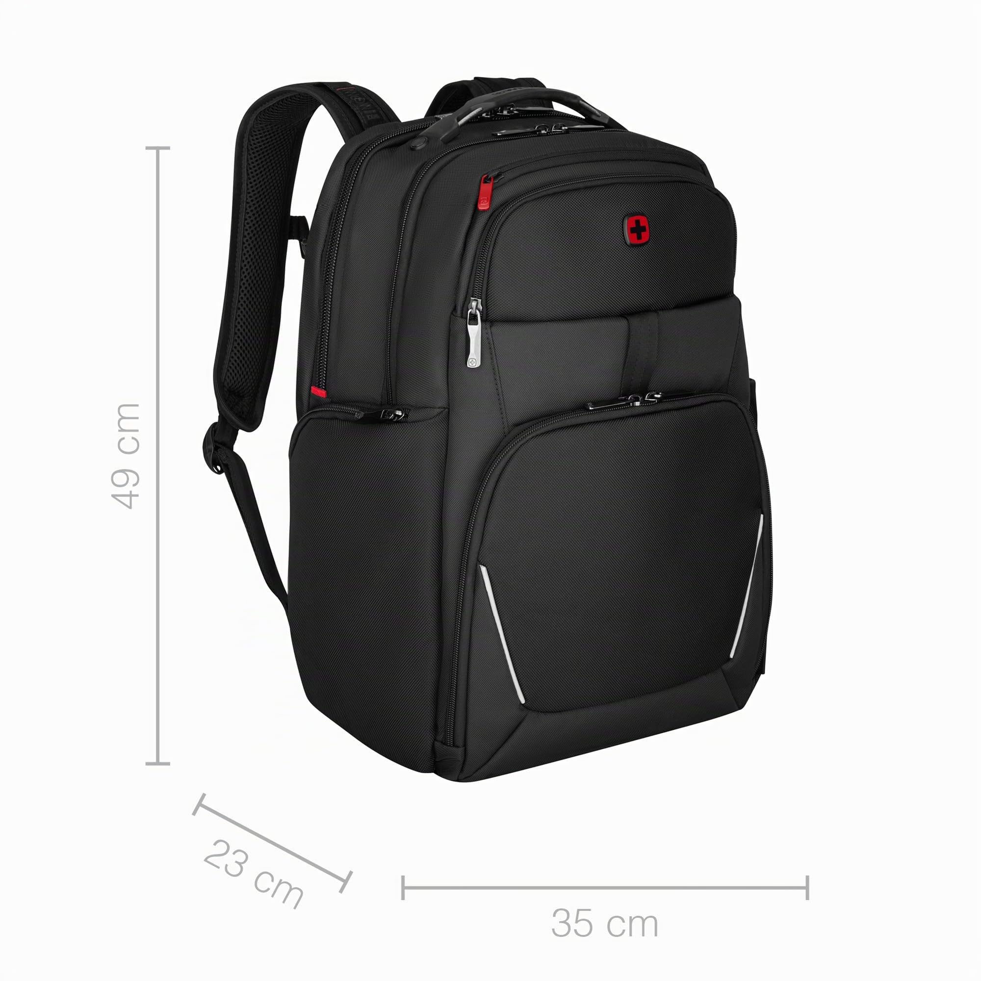 WENGER Meteor Mochila para portátil con compartimento para tableta, notebook de hasta 17", 30 l, mujer/hombre, negocios, universidad, escuela viajes, negro, 653188