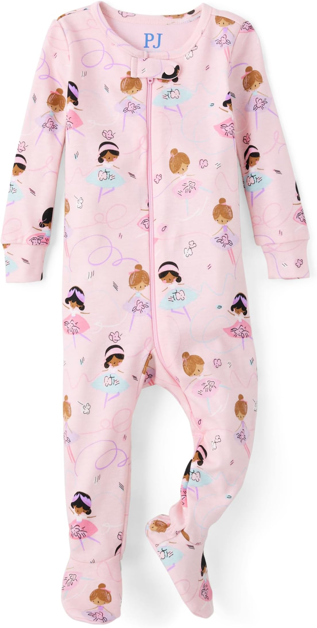 The Children's PlaceBaby Girls' and Toddler Snug Fit 100% Cotton Zip-Front One Piece Footed Pajama