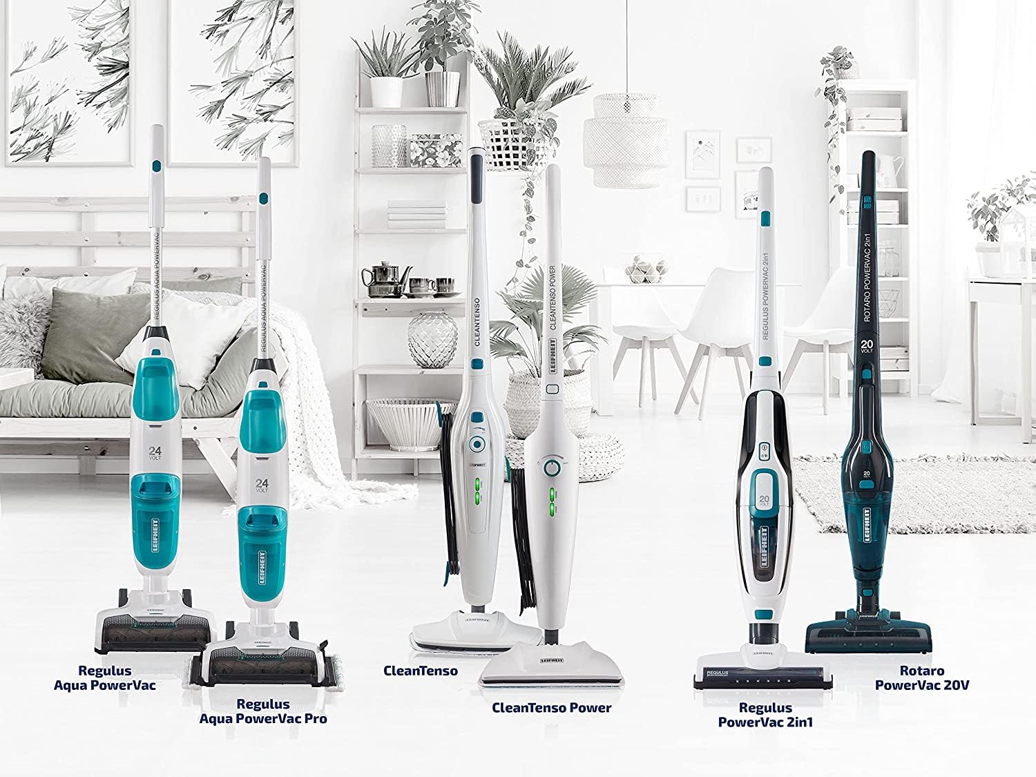 Leifheit pulitore vapore CleanTenso Power 2.0 con vapore caldo contro i batteri, scopa a vapore breve tempo di riscaldamento, 50 minuti di pulizia, vaporetto ideale per angoli, design moderno