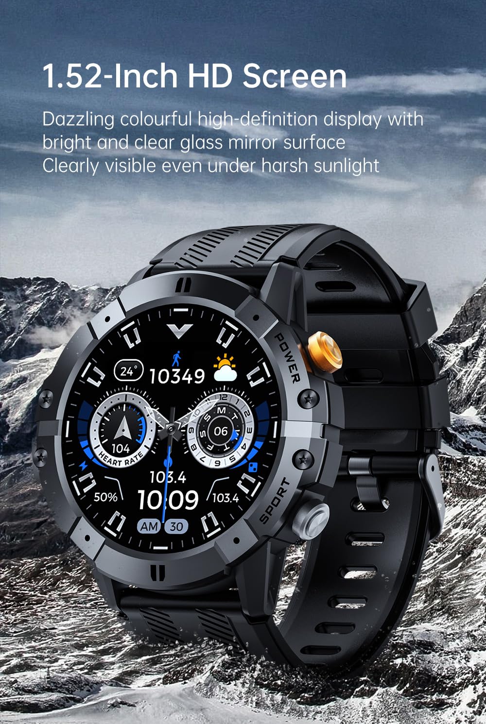 FOSSiBOT C29 Smartwatch Uomo Donna con Effettua o Risposta Chiamate,Orologio Intelligente Fitness con Chiamate Bluetooth,Smart Watch Tracker 100+ Modalità Sportive,IP68 Smart Watch per Android iOS