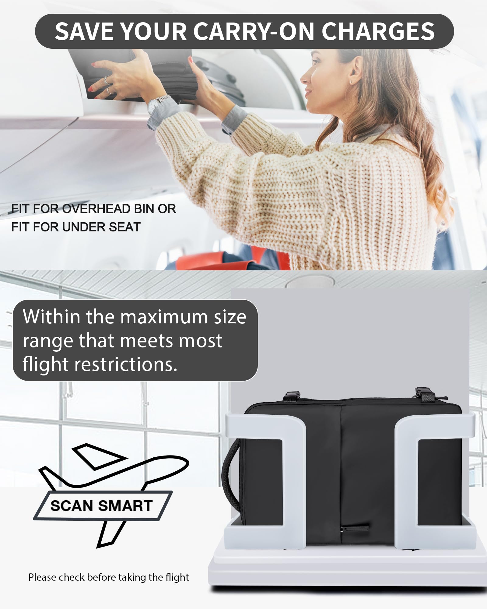 SZLX Zaino Ryanair 40x30x20 Sottovuoto Zaino da Viaggio 40x30x20 Wizzair Bagaglio a Mano 40x20x25 Borse da Cabina per Easyjet 45x36x20 Donna con USB Adatto a PC da 14 Pollici, Valigia con Sottovuoto