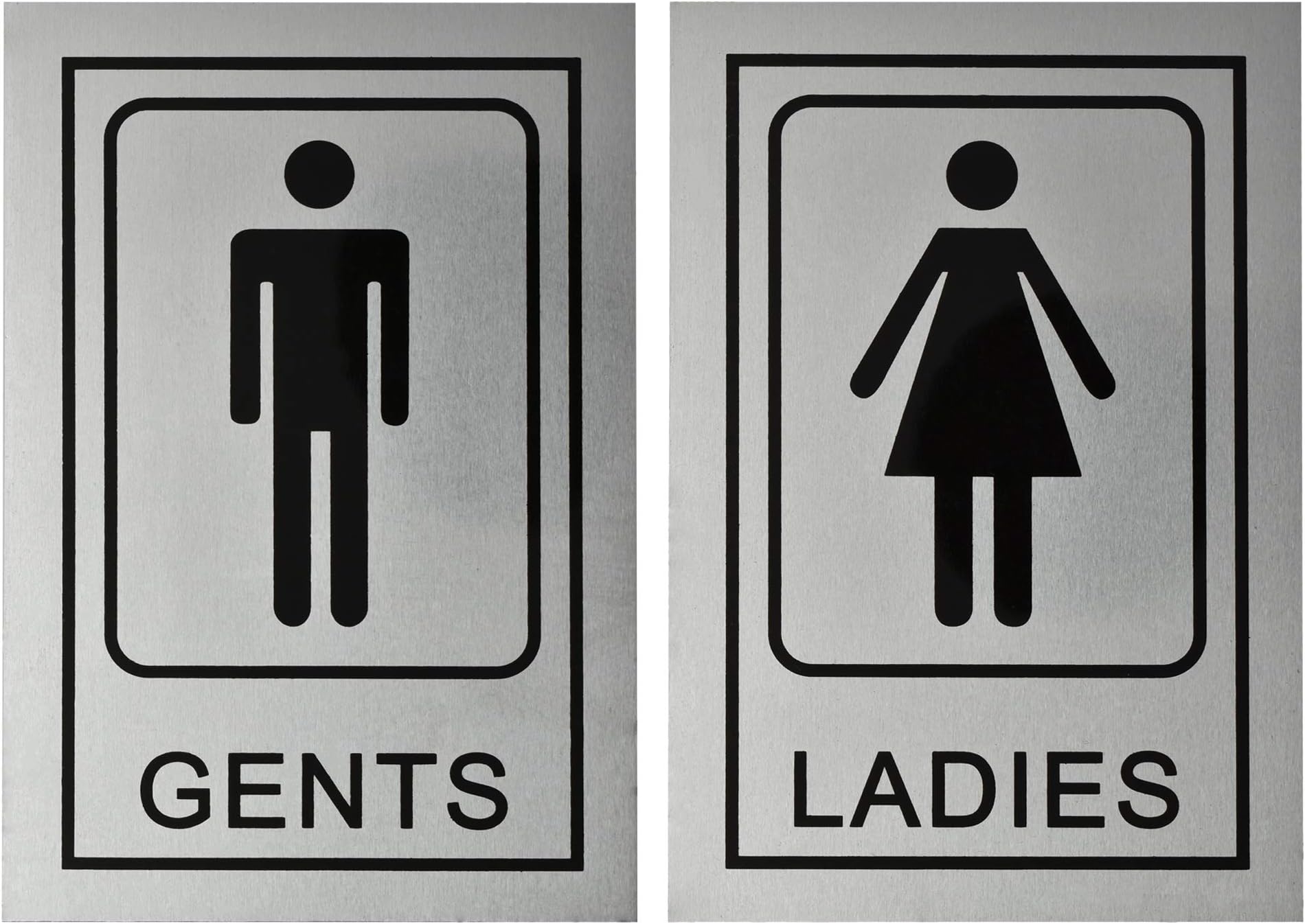 Gents Ladies Signage Self Adhesive Sticker For Washroom Toilet Restroom Glass Doors Wooden Doors Offices Hospitals Mall And Business Sign Stickers, Silver