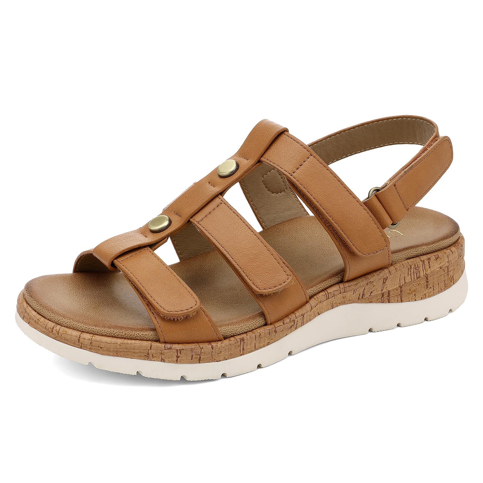 UBFEN Womens Comfortable Walking Sandals with Arch Support
