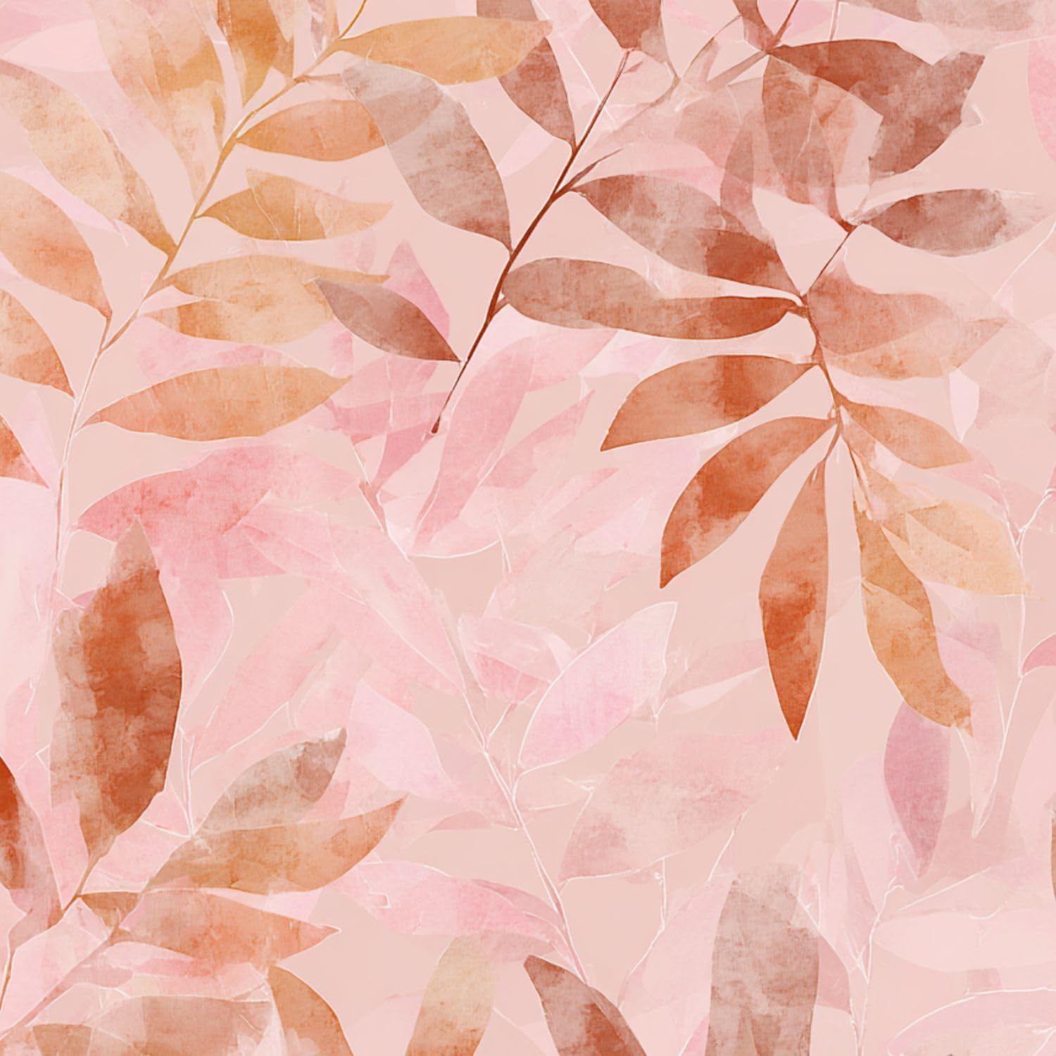 Rivestimento autoadesivo per mensole e armadi, motivo foglia rosa e arancione, effetto acquerello, 45 cm x 3 m, carta da parati autoadesiva per mobili da cucina e cassetti