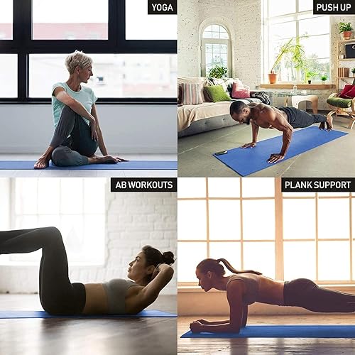 Miniatura 7 de HolaHatha Tapete de yoga reversible de doble cara de 72 pulgadas de alto x 24 pulgadas de ancho, 0.25 pulgadas de grosor, seguro, antideslizante,