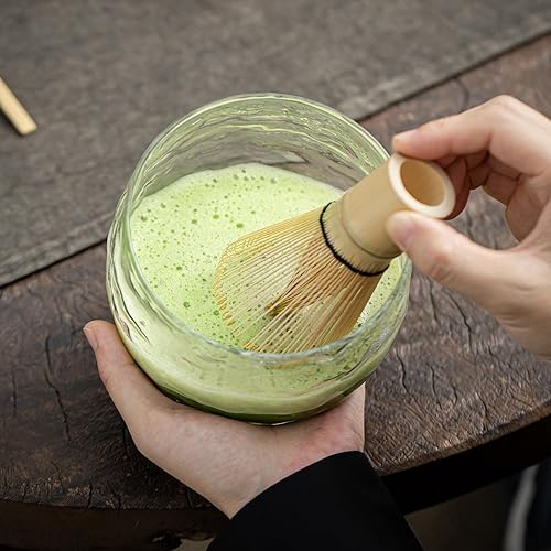 Miniatura 6 de TEANAGOO Batidor matcha japonés (7 piezas), juego de matcha Mtacha, cuenco matcha con boquilla de vertido, batidor matcha de bambú (chasen) cuchara