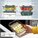 VERONES 10 Pack 22 OZ Glass Meal Prep Containers, Airtight Glass Food Storage Containers with Lids,Exclusive of BPA, for Microwave, Oven, Freezer & Dishwasher Friendly,Grey