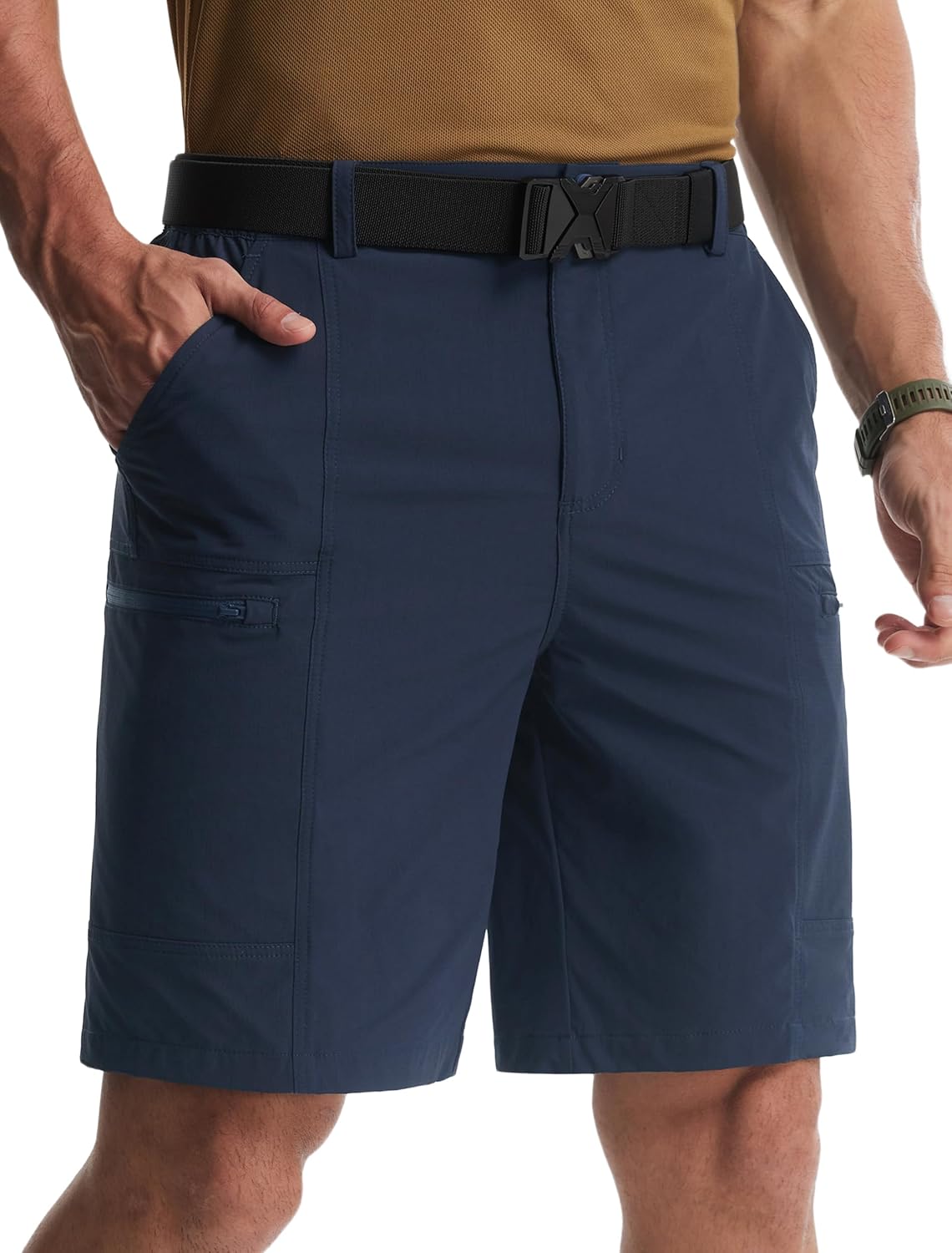Libin Men's Hiking Cargo Shorts 9" Quick Dry Lightweight Travel Golf Shorts Outdoor with Multi Pockets