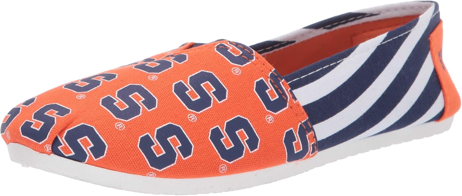 FOCO Syracuse Orange NCAA Womens Stripe Canvas Shoes - M