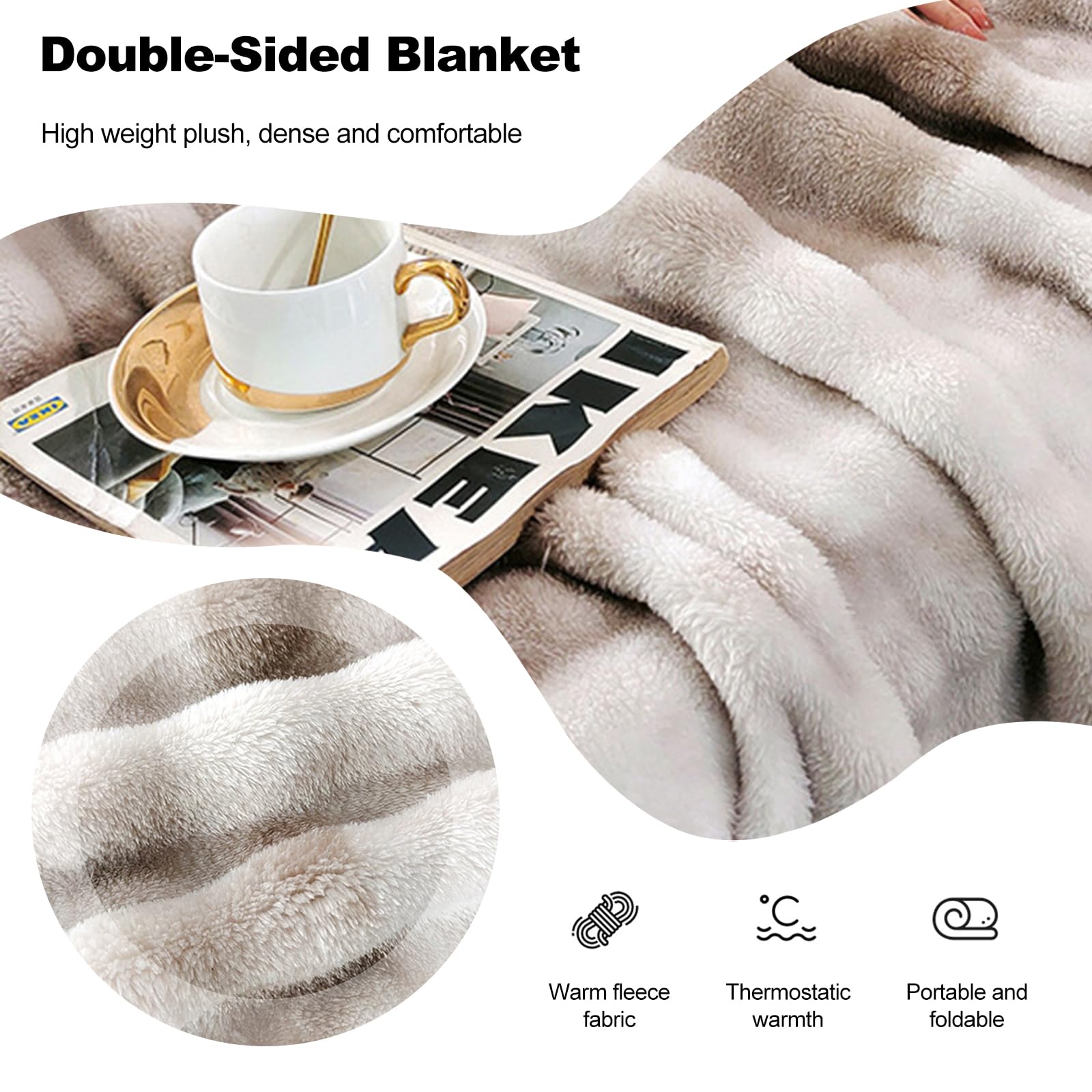 Ergocar Couverture Réversible En Flanelle Douce Et Moelleuse