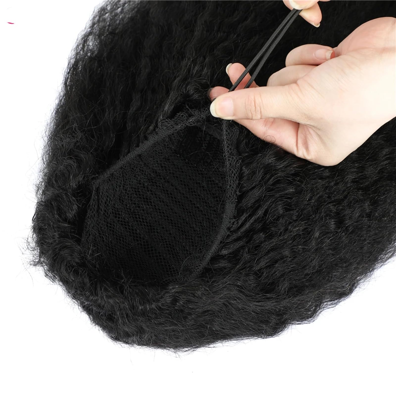 Luovce Ponytail Extension Human Hair Kinky Straight Ponytail Hair Extension (Drawstring Ponytail, 18 inches) - Image 3