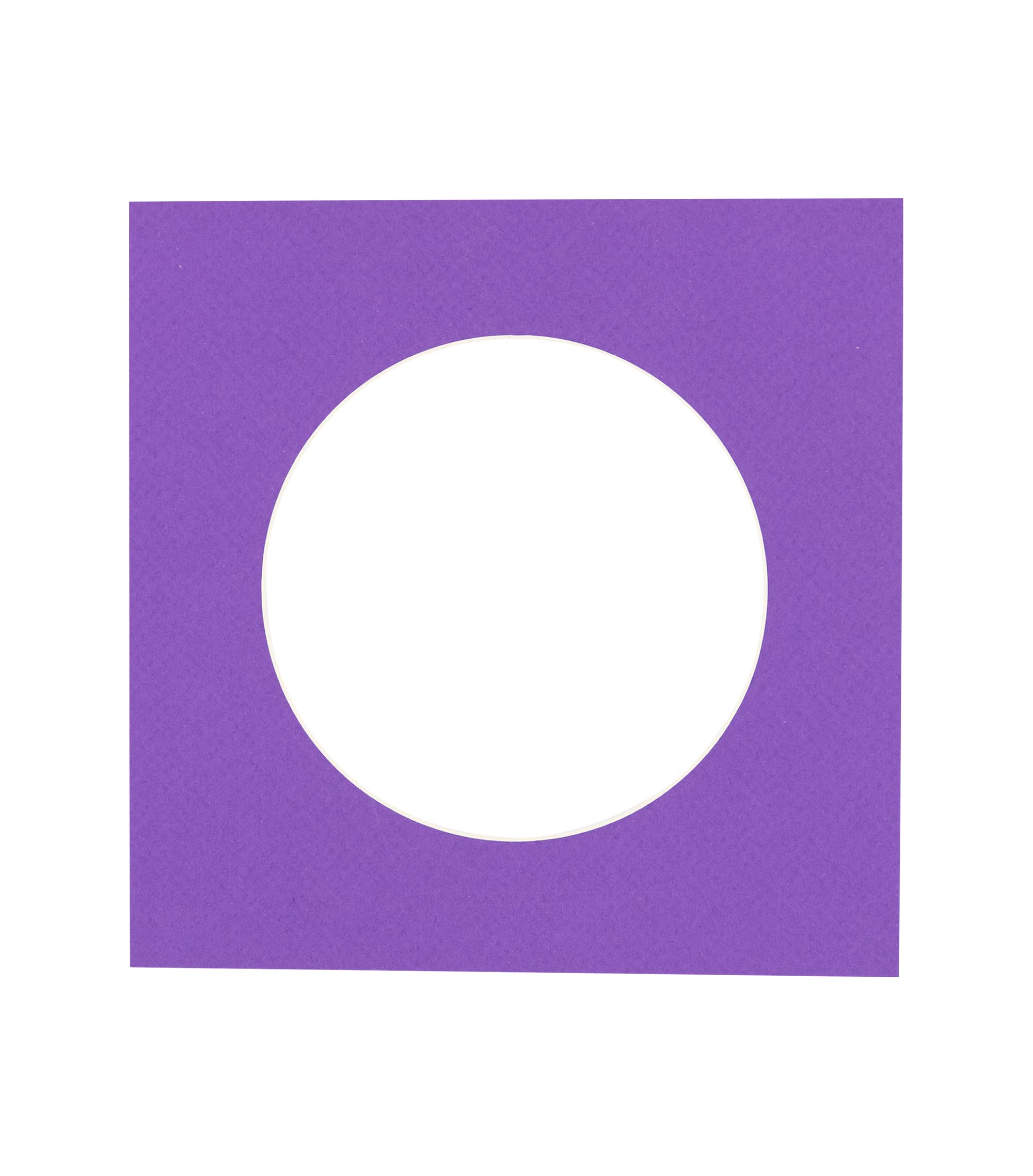 12x12 Mat Bevel Cut for 8x8 Photos - Precut Purple Circle Shaped Photo Mat Board Opening - Acid Free Matte to Protect Your Pictures - Bevel Cut for Family Photos, Pack of 1 Matboard