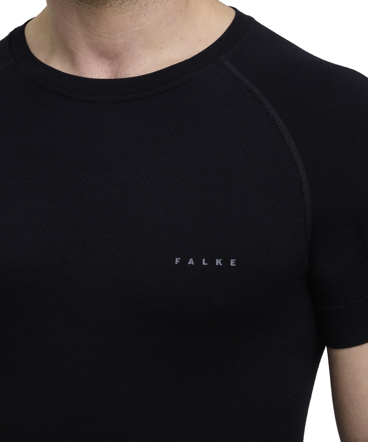 FALKE Mężczyźni Wool-Tech Light Round Neck Podkoszulek na ciepłe i niskie temperatury bielizna oddychająca regulująca temperaturę neutralizująca zapachy wełna materiał funkcyjny 1 Sztuka