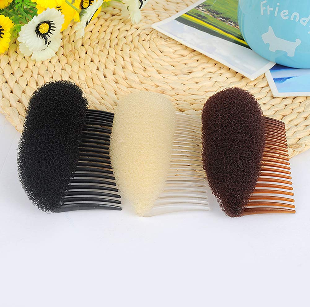 2Pcs Charming Bump It Up Volume Inserts Hair Base Hair Comb Sponge Inserts Do Beehive Hair Styler Bun Maker Tool Hair Styling Accessories(Beige) : Beauty & Personal Care