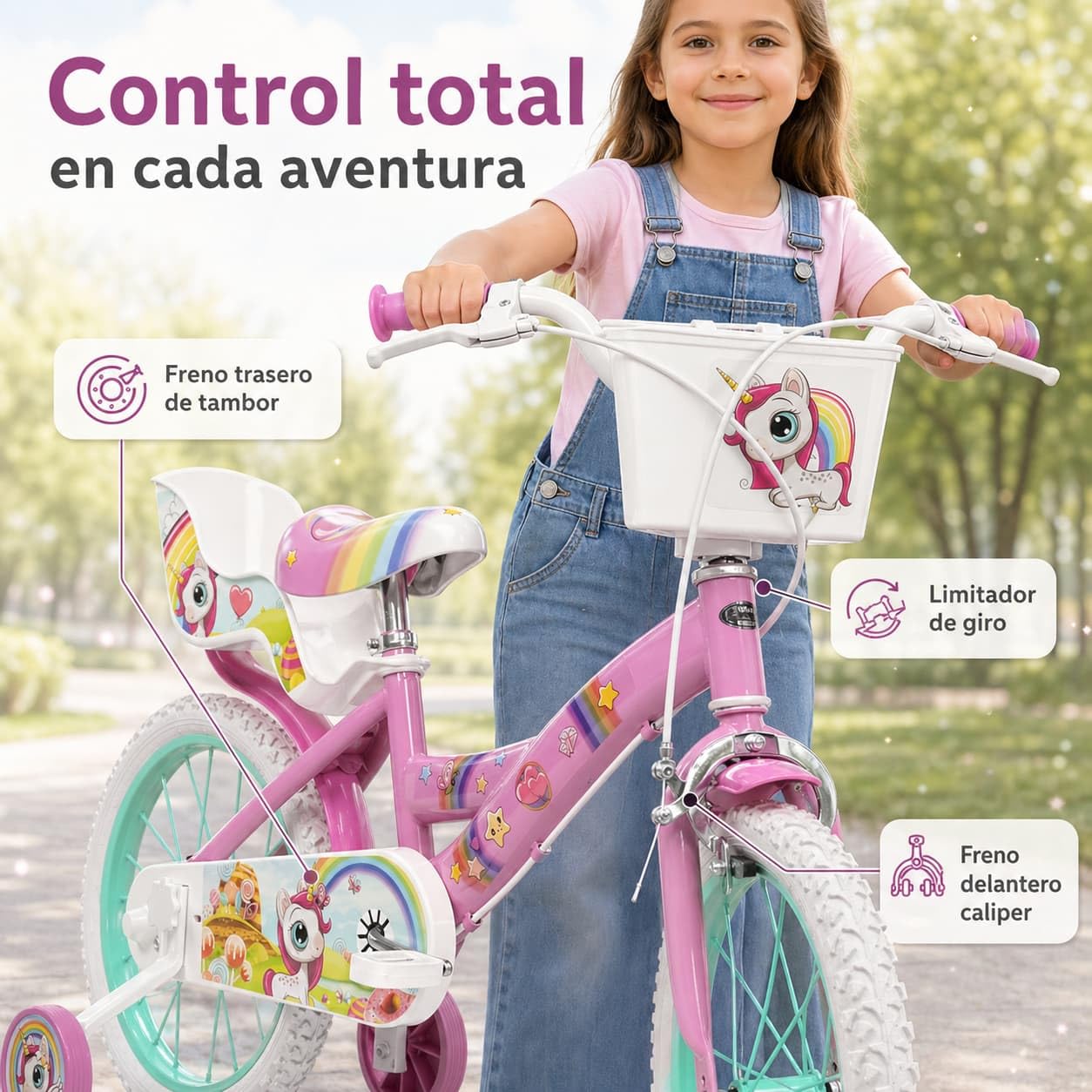 TOIMSA Bicicleta Unicornio 16" (5/8 años)