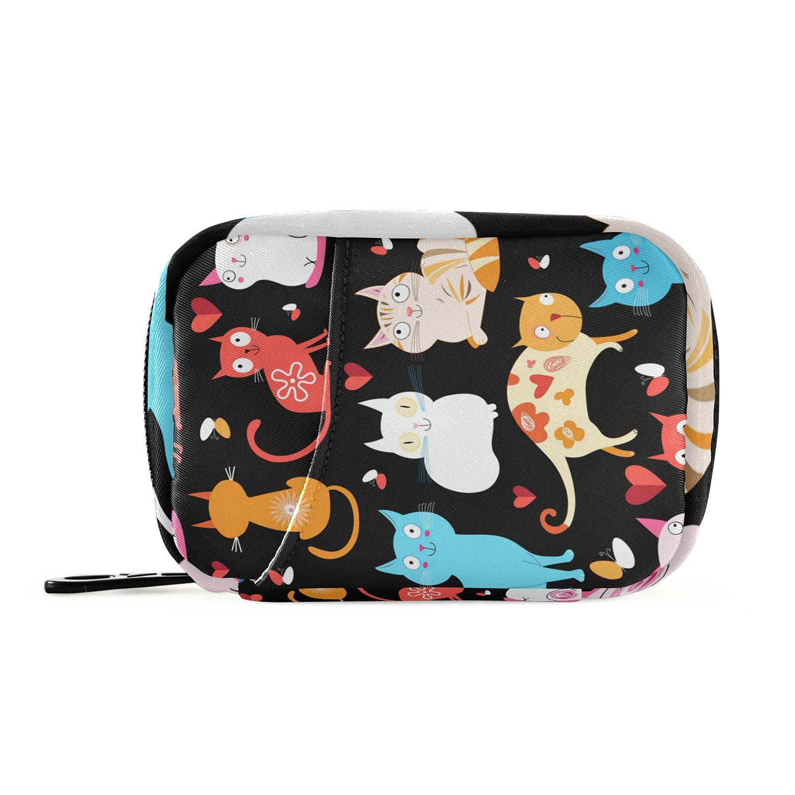 xigua Cat Pill Case 7-Day Travel Pill Organizer Box with Zipper Closure for Vitamins Medication and Supplements