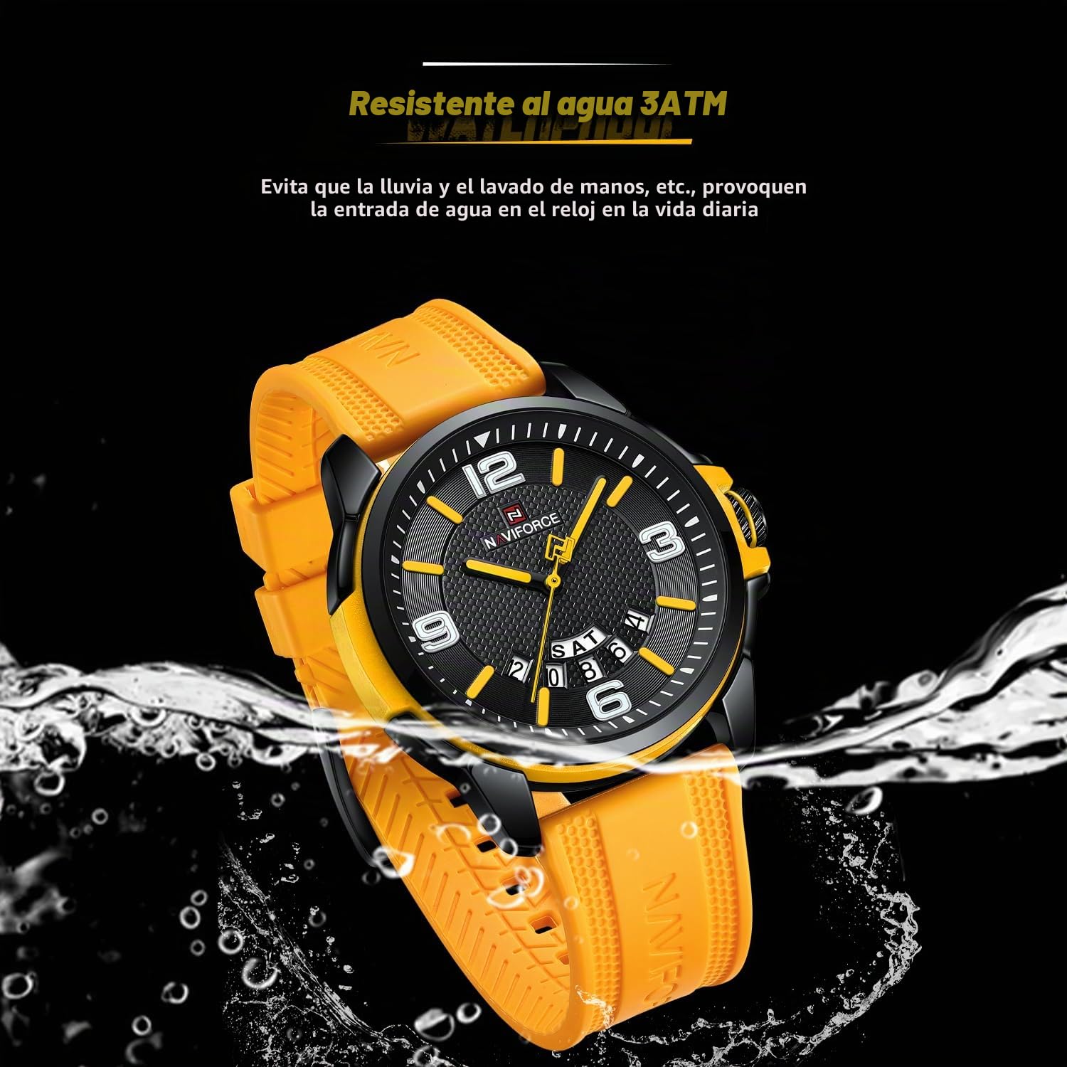 NAVIFORCE Reloj Impermeable para Hombres, Mujeres, niños y niñas, analógico, Militar, Deportivo, Unisex, Correa de Silicona