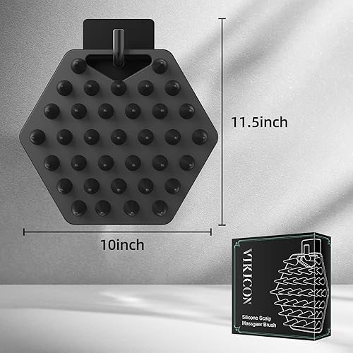 Miniatura 8 de VIKICON Masajeador de cuero cabelludo de silicona y cepillo de champú, exfoliante para el cabello, barba para el crecimiento, reduce la caspa,