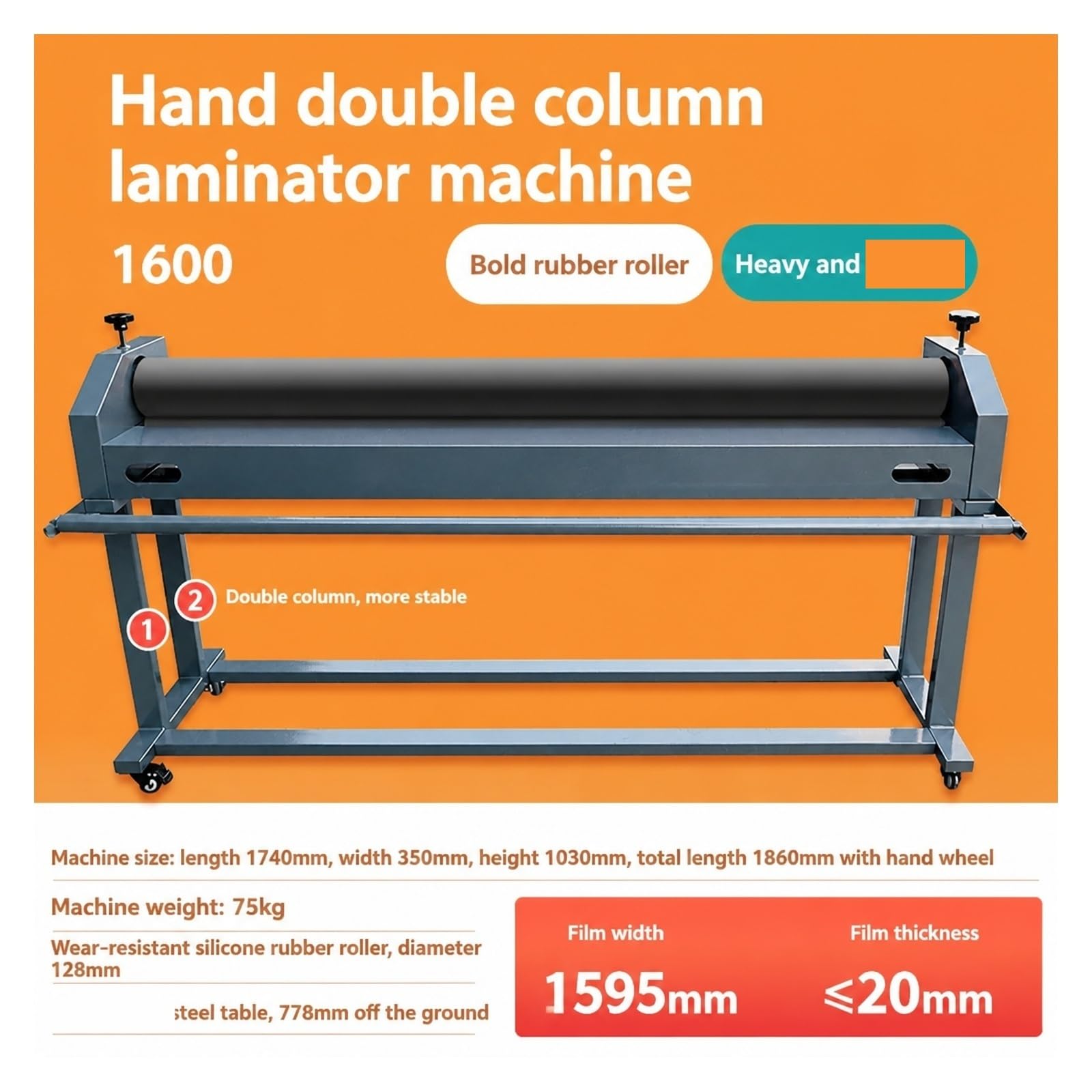 Laminiergerät, Manueller Kaltlaminator 750 für Zuhause,Büro