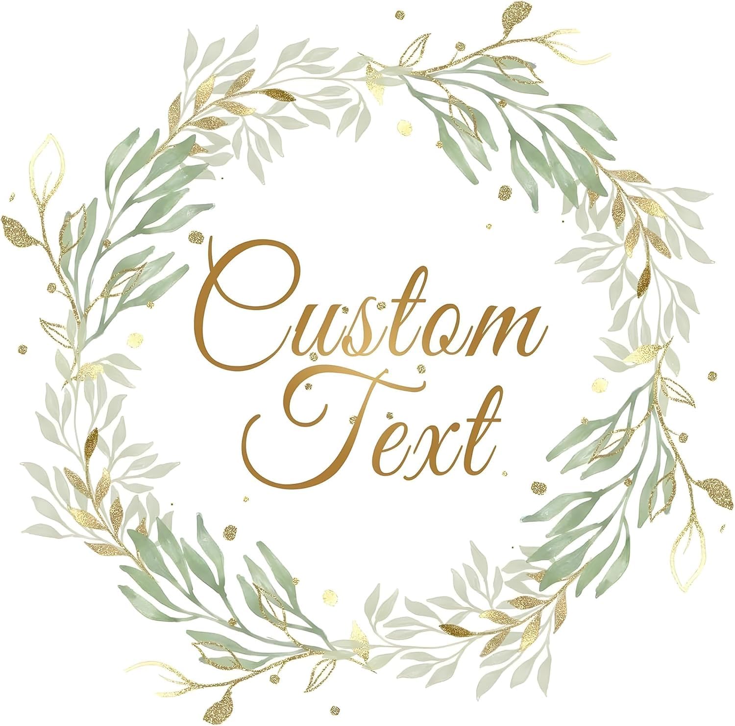 Custom Logo Stickers - Design Your Own Personalized Labels with Text, Image, & Photo - Waterproof, UV Protected, Fade & Heat Cold Resistant - Pack of 100 (Wreath 13, 38mm) โ image 1