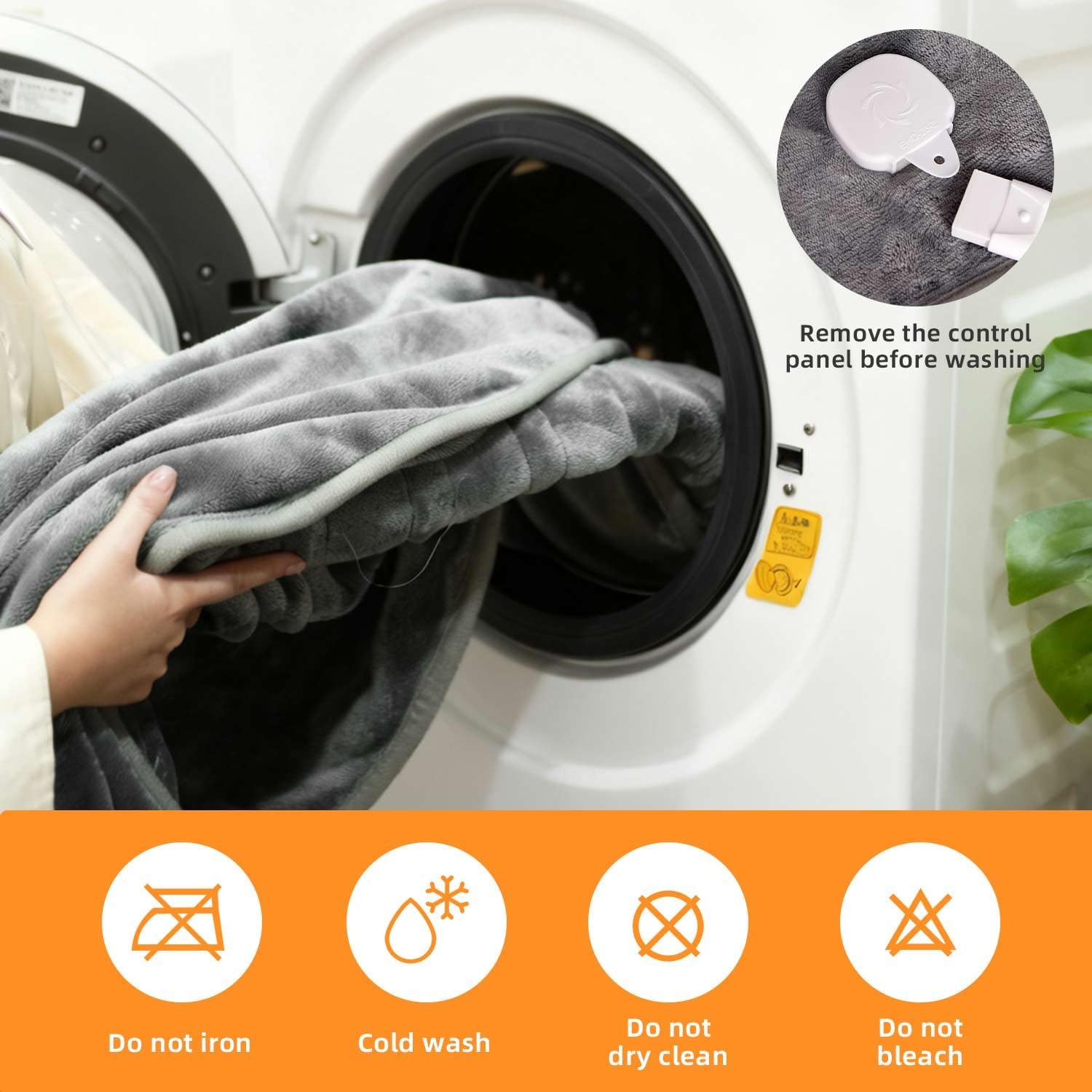 RAINOVA Heated Blanket Electric Throw, Electric Blanket-62''x84'', Soft Heating Blanket, 10-Level Heating, 10-Hour Auto-Off, Gifts for Parents and Elders, Gray, ETL & FCC Certified