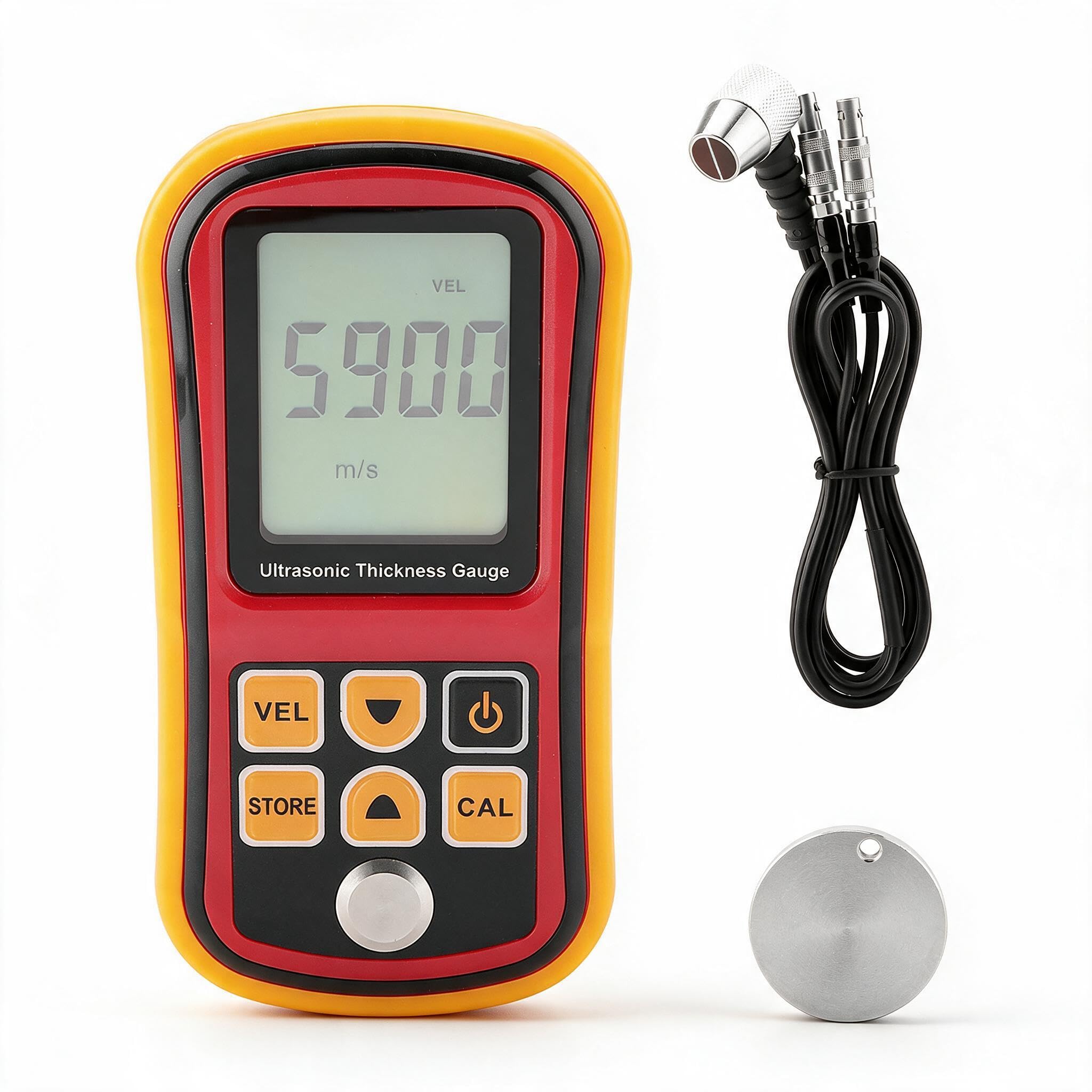 Instrumento de Medición de Metal Medidor de Espesor Ultrasónico Monitor de Prueba de Ancho de Acero Medidor de Velocidad de Sonido de Acero de 1,2-220 Mm para Metal