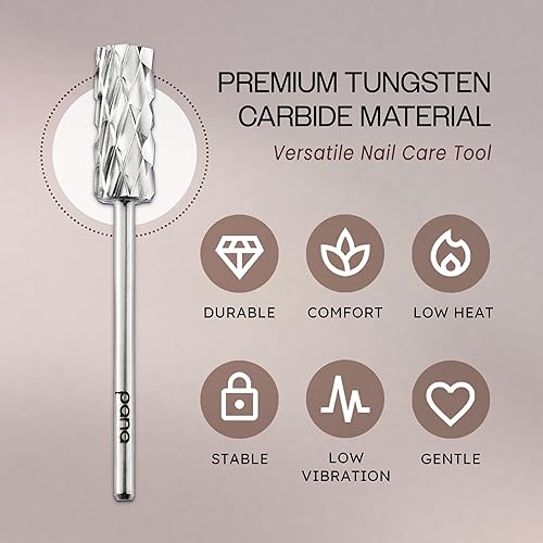 Vista 219 de USA PANA - Broca profesional de carburo de barril pequeño con parte superior plana, grano grueso 5X a grano extrafino, dorado, plateado, negro DLC