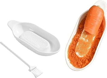 Ceramic Ginger Grater Plate with Scraper Brush for Grinding Wasabi Ginger Garlic Cheese Fruits Vegetables Ceramic Multipurpose Grinder Plate