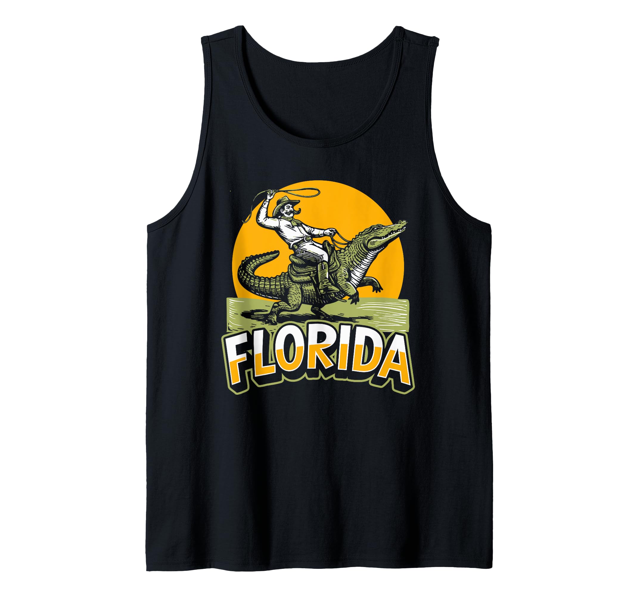 Florida Souvenir Funny Cowboy Riding Alligator Tank Top