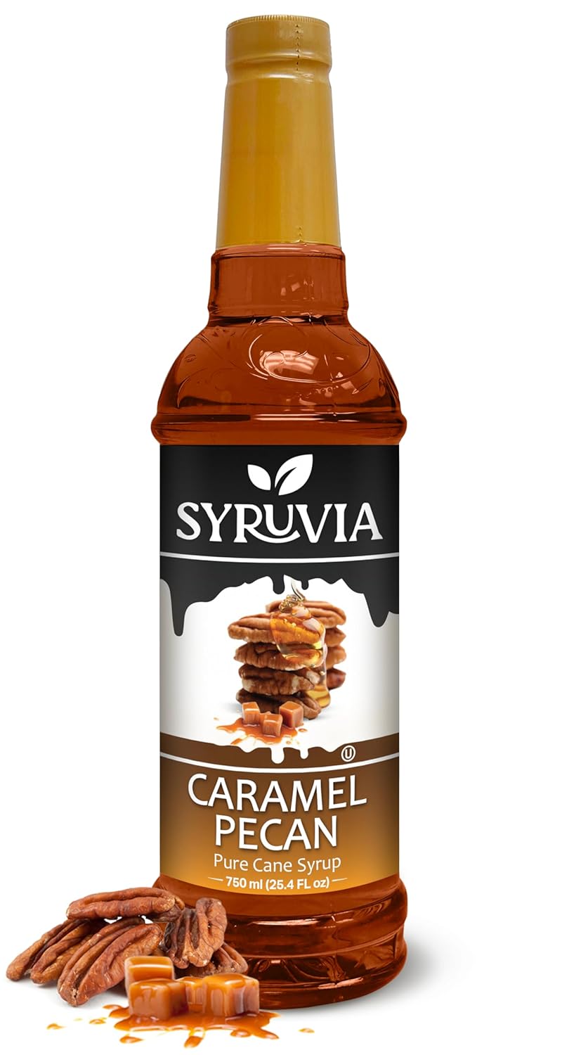 Syruvia Caramel Pecan Coffee Syrup 25.4 fl oz Premium