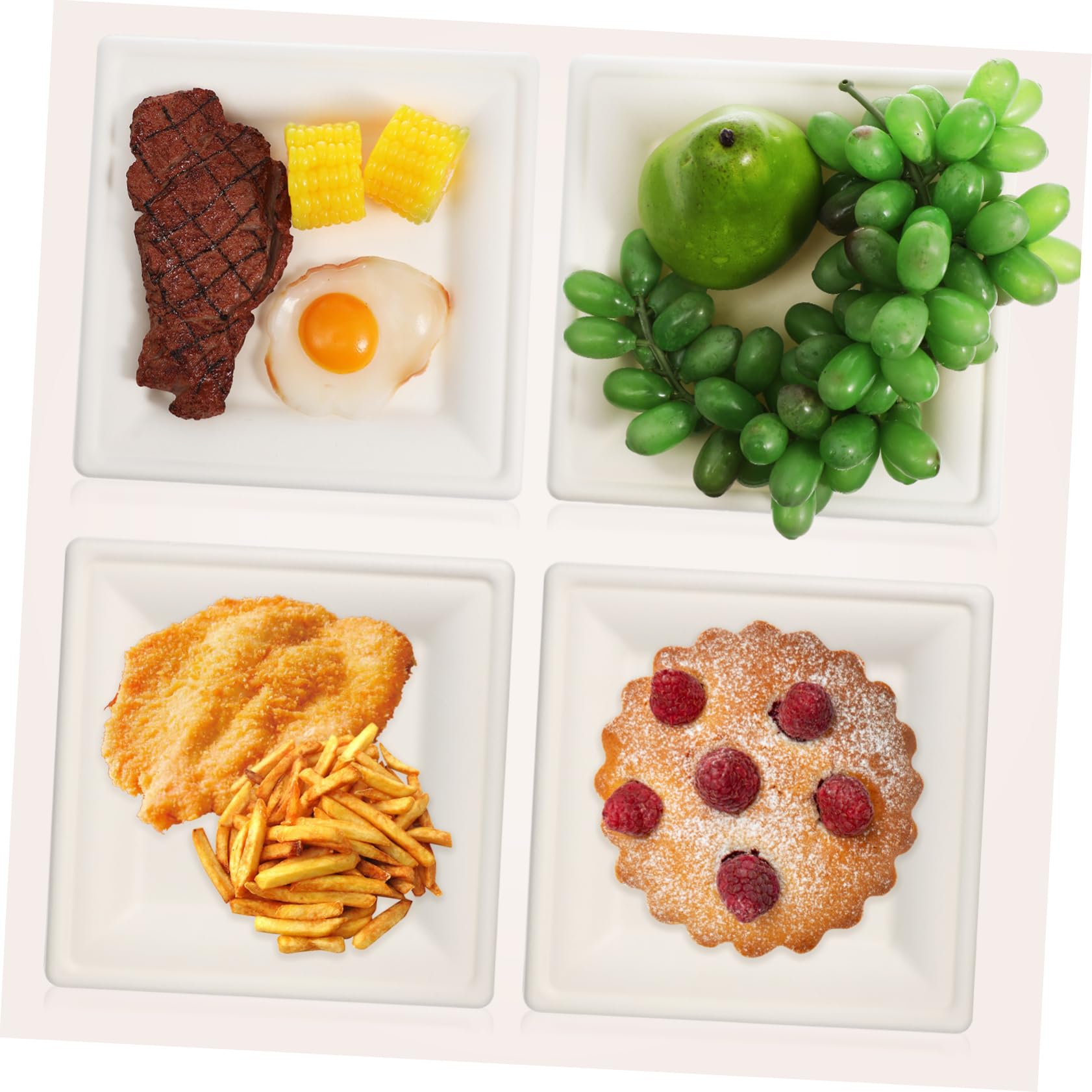50pezzi Piatti Quadrati Usa e Getta Vassoi Per Alimenti Da Portata Piatti Per Feste Picnic e Campeggio Resistenti e Pratici