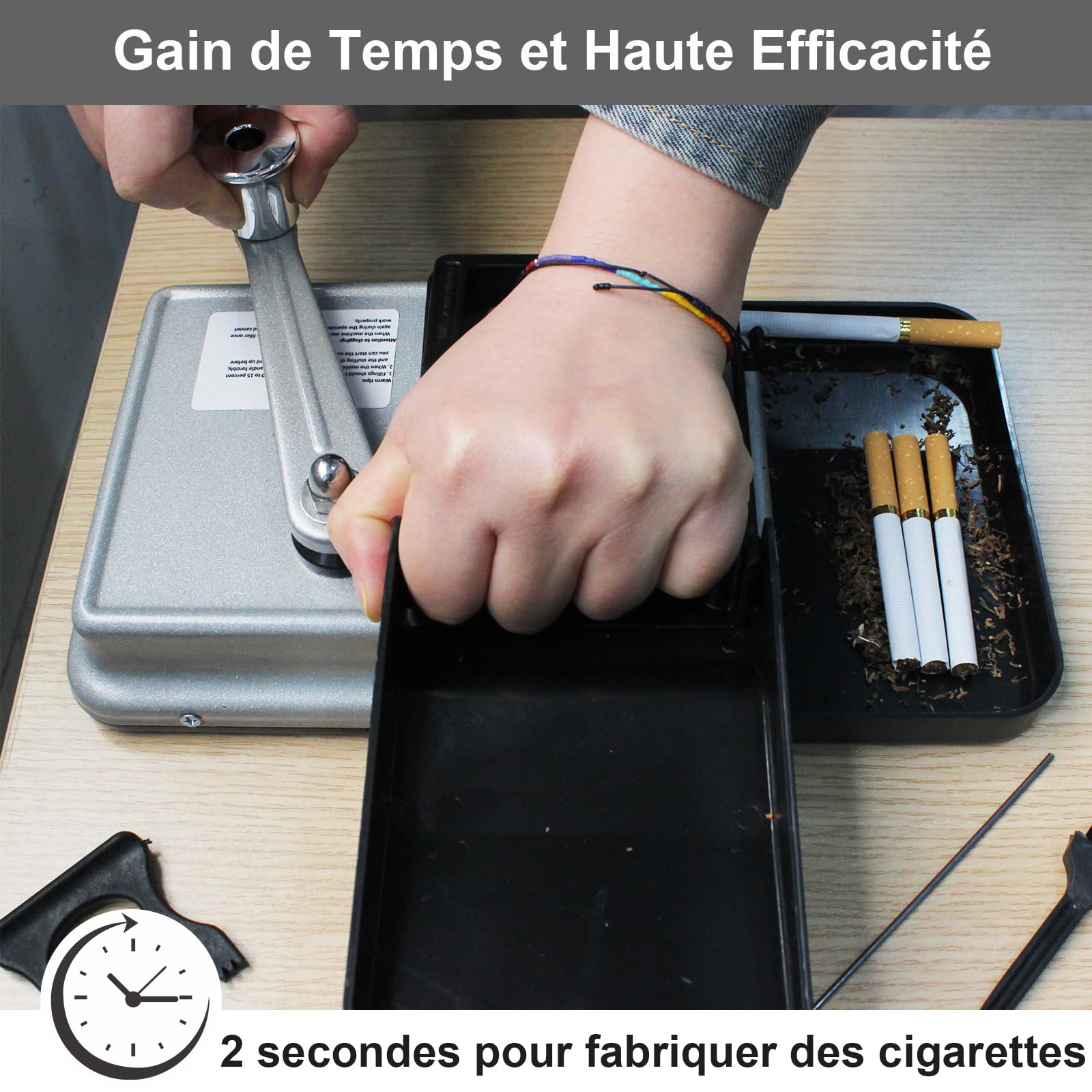 BeGrit Machine à Tuber φ 8mm Cigarettes de Machine avec étui Cigarette Machine pour roulage de cigarettes Tubeuse Manuelle Machine à Cigarette, Machine à Bourrer, Machine à Rouler de Cigarette