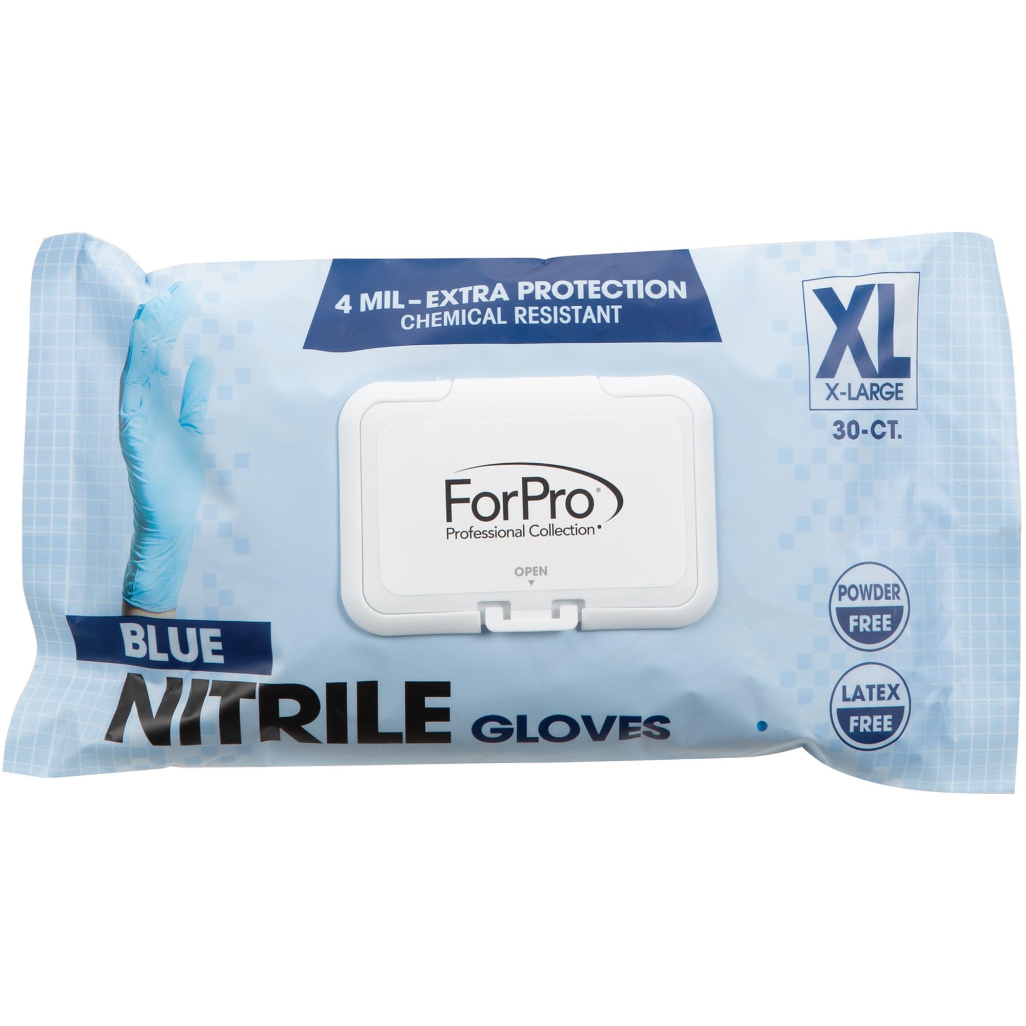 ForPro Disposable Nitrile Gloves, Chemical Resistant, Powder-Free, Latex-Free, Non-Sterile, Food Safe, 4 Mil