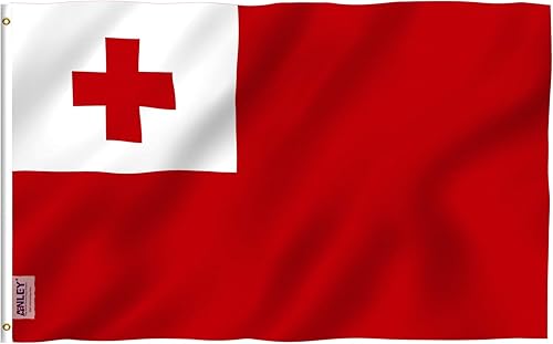 ANLEY Fly Breeze - Bandera de Tonga de 3 x 5 pies, color vivo y a prueba de decoloración, cabecera de lona y doble costura, banderas tonganas de