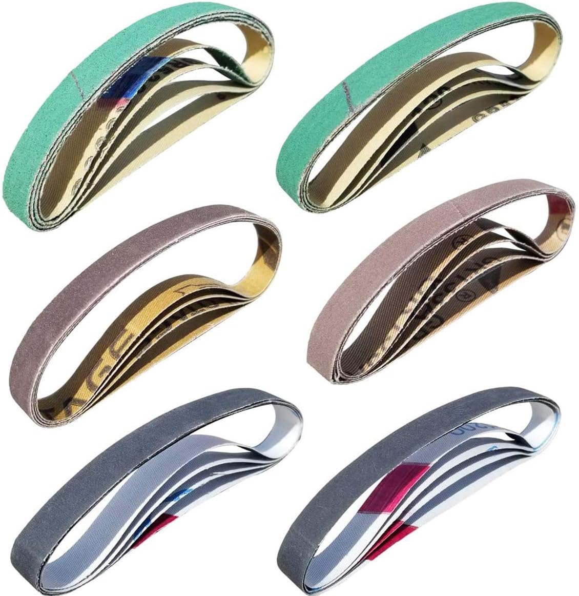 24 Pcs Knife Sharpener Sanding Belts 1/2” x 12” Replacement Belt Kit 4 each of 80