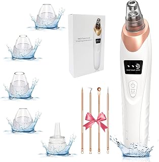 Echtur 2026 Pore Vacuum Blackhead Remover: USB Rechargeable, 3 Levels, 69kPa Suction, 6 Probes - Face Cleanser for Women & Men, White