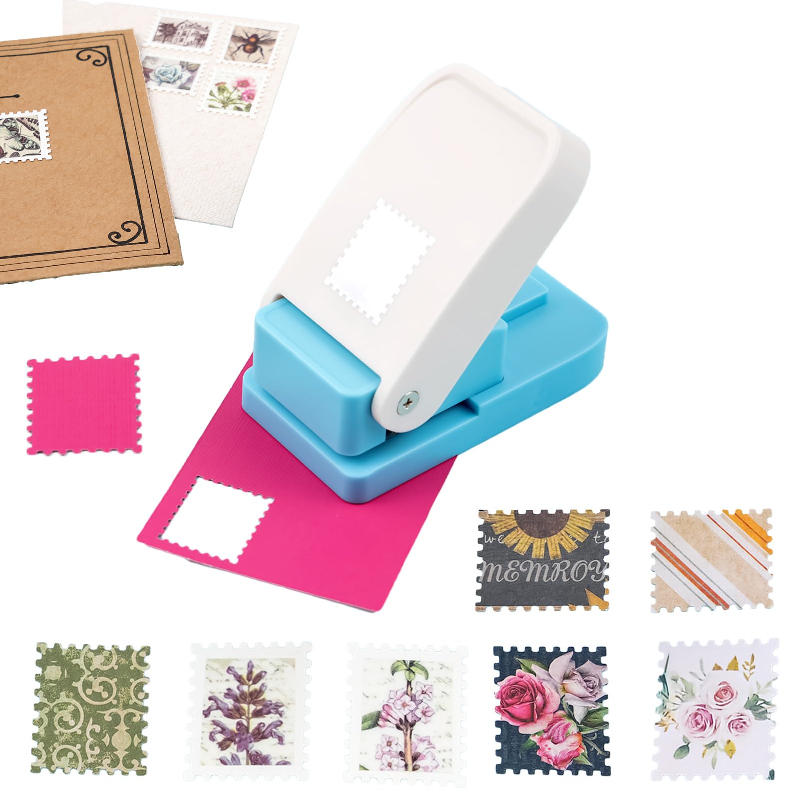 OTCRAFT Rechteckiger Briefstempelstanzer, gewellt, rechteckig, Hebel-Aktion, Bastelstanzer für Papierbasteln, Scrapbooking, DIY, Kartenherstellung, Kunsthandwerk (Silber)