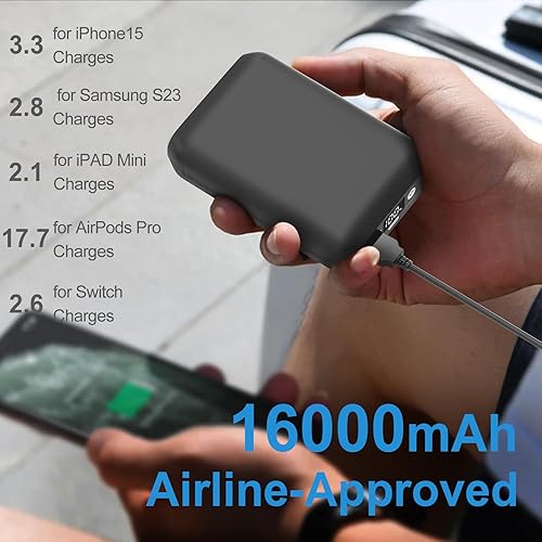 Miniatura 3 de Paquete de batería de 16000 mAh para chaleco calentado, cargador de batería recargable de 5 V7.4 V con pantalla LED y salida CCUSB para chaqueta