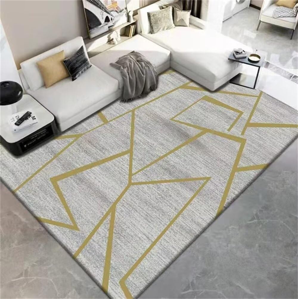 Tapis lavable en machine 60x110 cm gris pour descente de bed et salon moderne