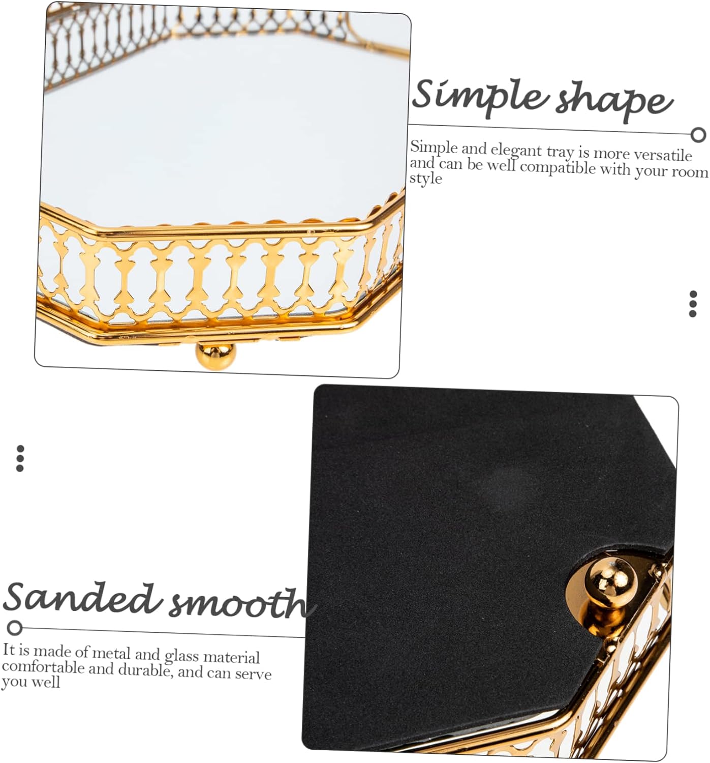 Ciieeo Gold Bathroom Vanity Tray Modern Jewelry Plate Storage Elegant Toiletry Holder