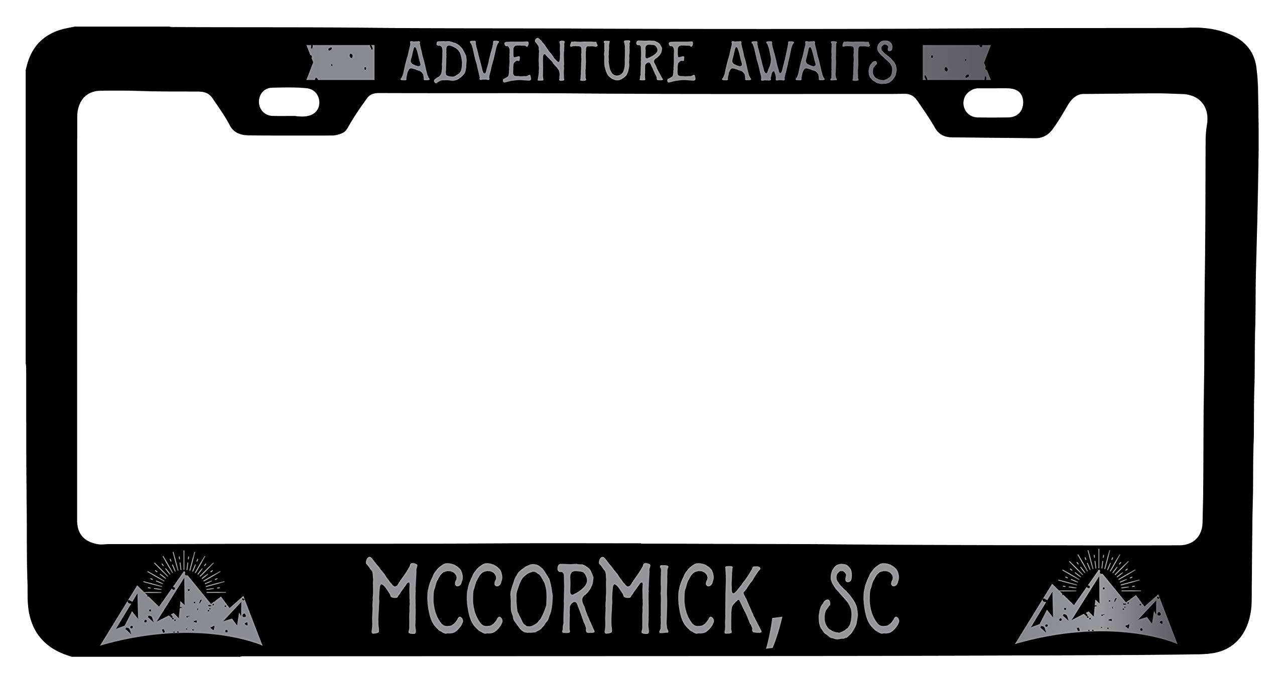 R and R ImportsMccormick South Carolina Laser Etched Vanity Black Metal License Plate Frame