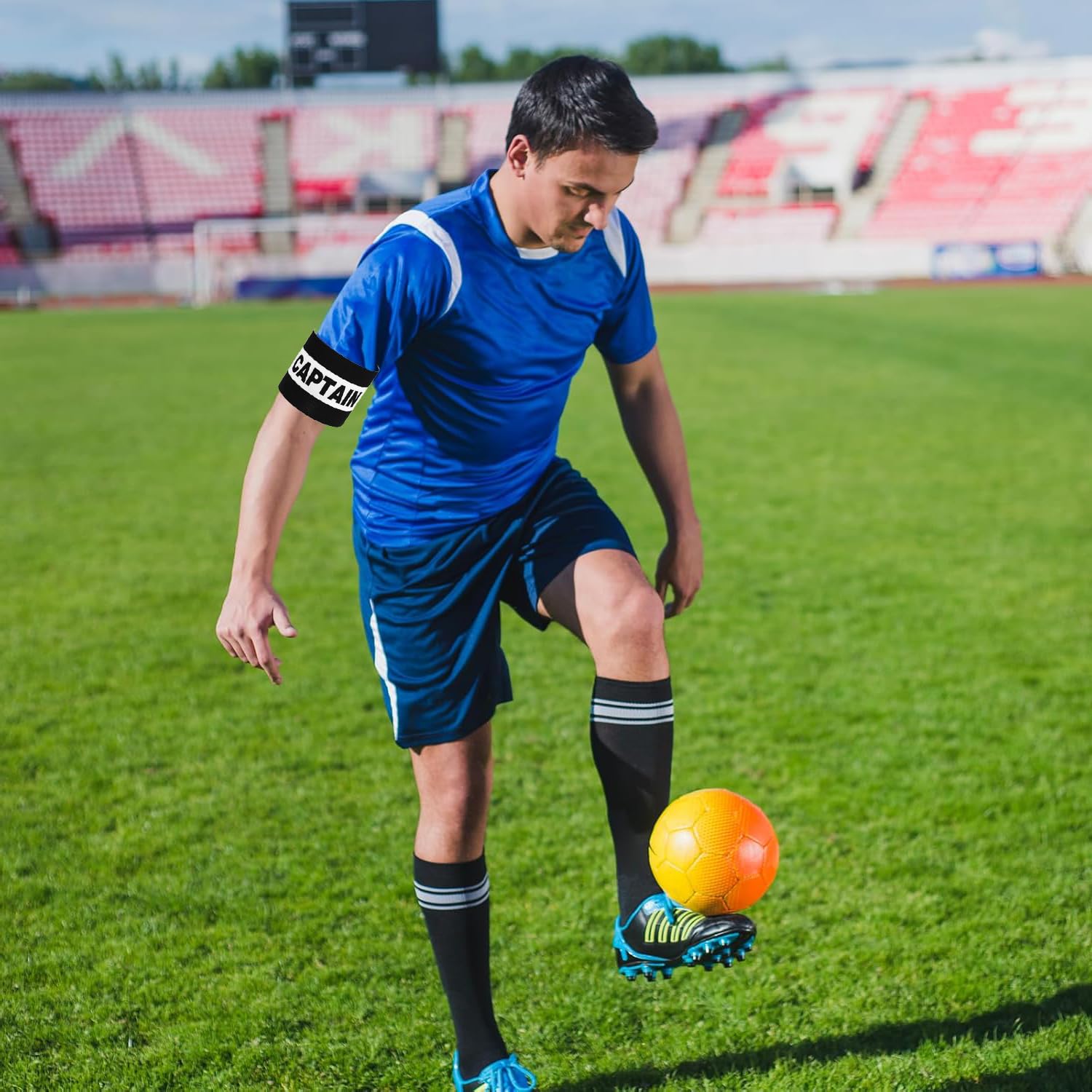 Brazaletes de capitán de fútbol ajustables elásticos ancho 8 cm transpirable paquete 3