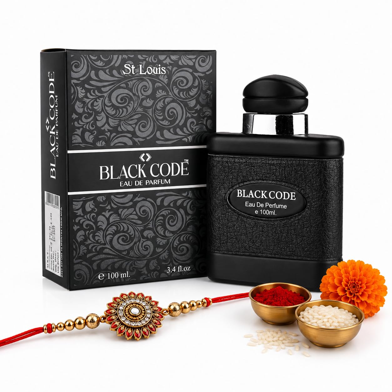 St. Louis Black code Eau De Parfum with Rakhi for Men & Women, 100ml | Long Lasting Luxury Unisex Perfume | Premium Fragrance | Raksha Bandhan Gift Combo-image-32