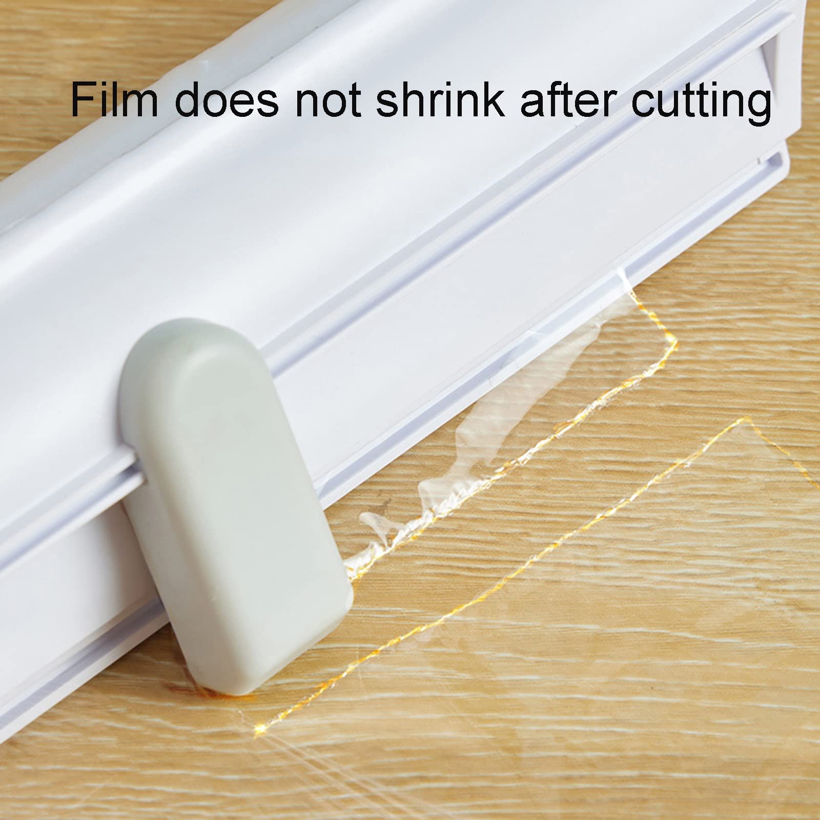 Distributeur de coupe-film étirable, distributeur de film plastique avec coupe-film, coupe-film étirable réglable adapté à l'emballage des aliments, des fruits et des légumes dans la cuisine et la déc