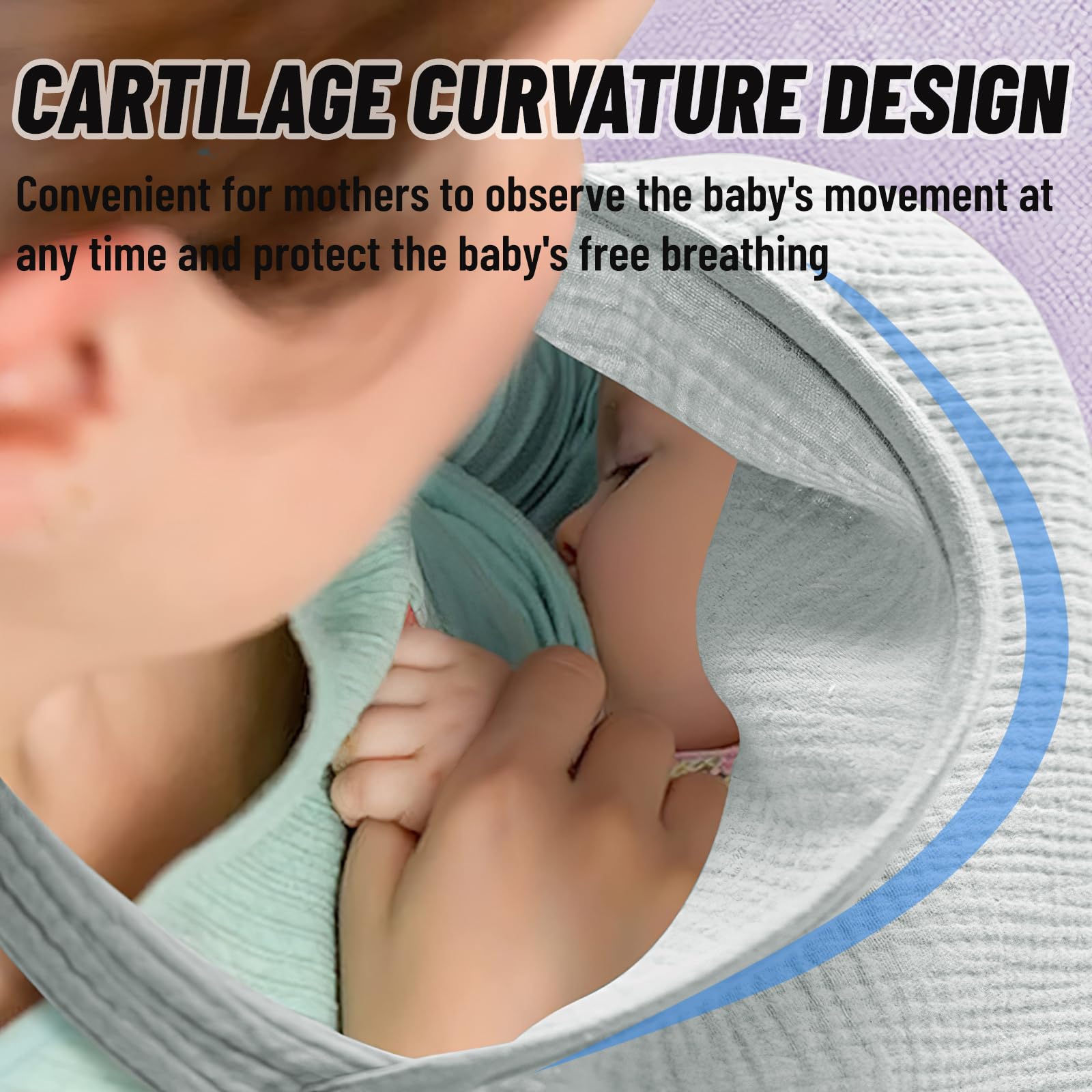 Cape Allaitement en Mousseline pour Bébé, Coque d'Intimité Totale