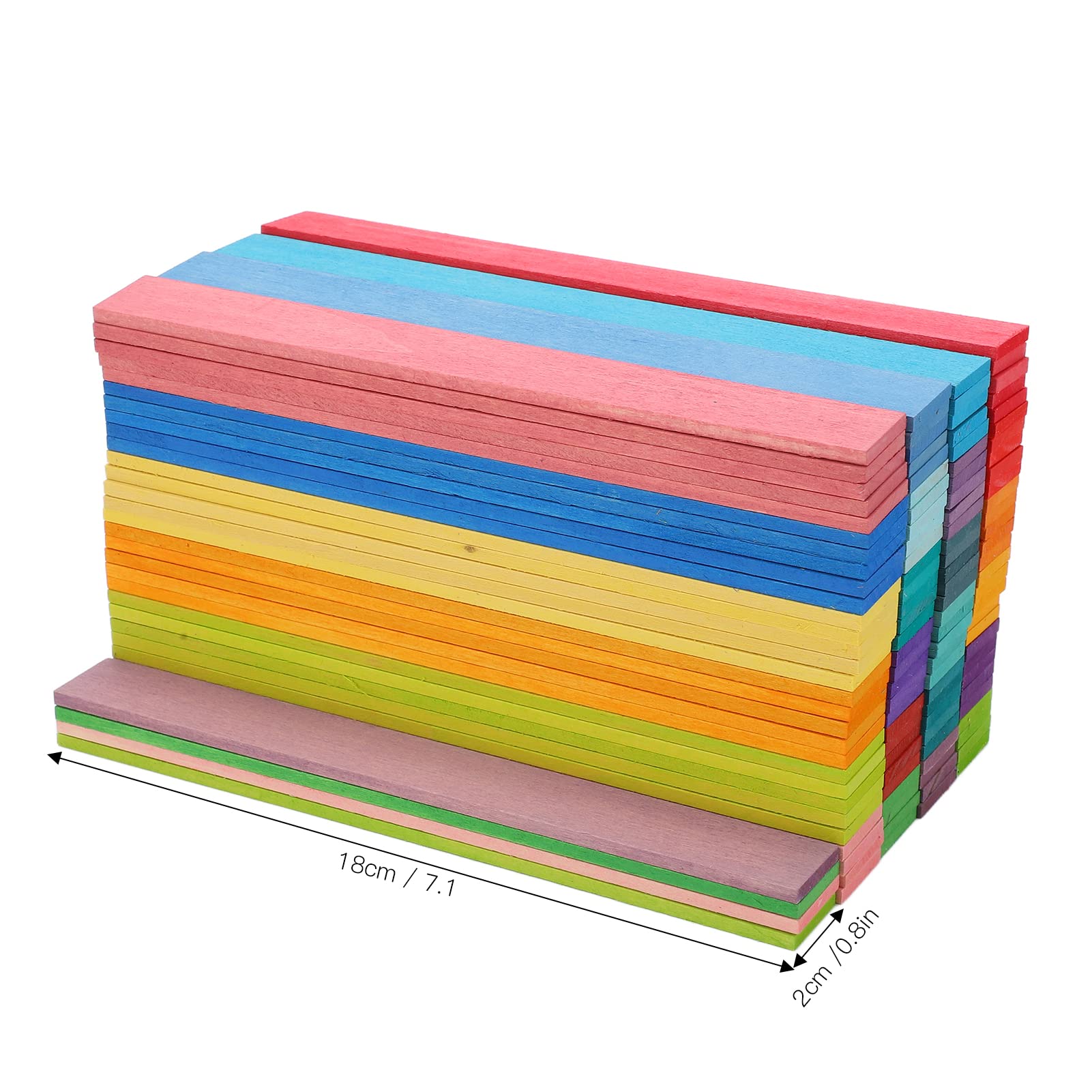 AstraLoom Holzbausteine, Bunte Brücke, Stapelspielzeug, pädagogische DIY-Puzzleblöcke für Kinder, Kleinkinder, Lindenholz-Material, 120 Teile, 18 x 2 x 0,3 cm