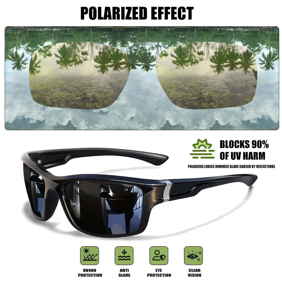 Occhiali da sole polarizzati per uomo donna occhiali sportivi montatura leggera ciclismo corsa pesca guida protezione UV400